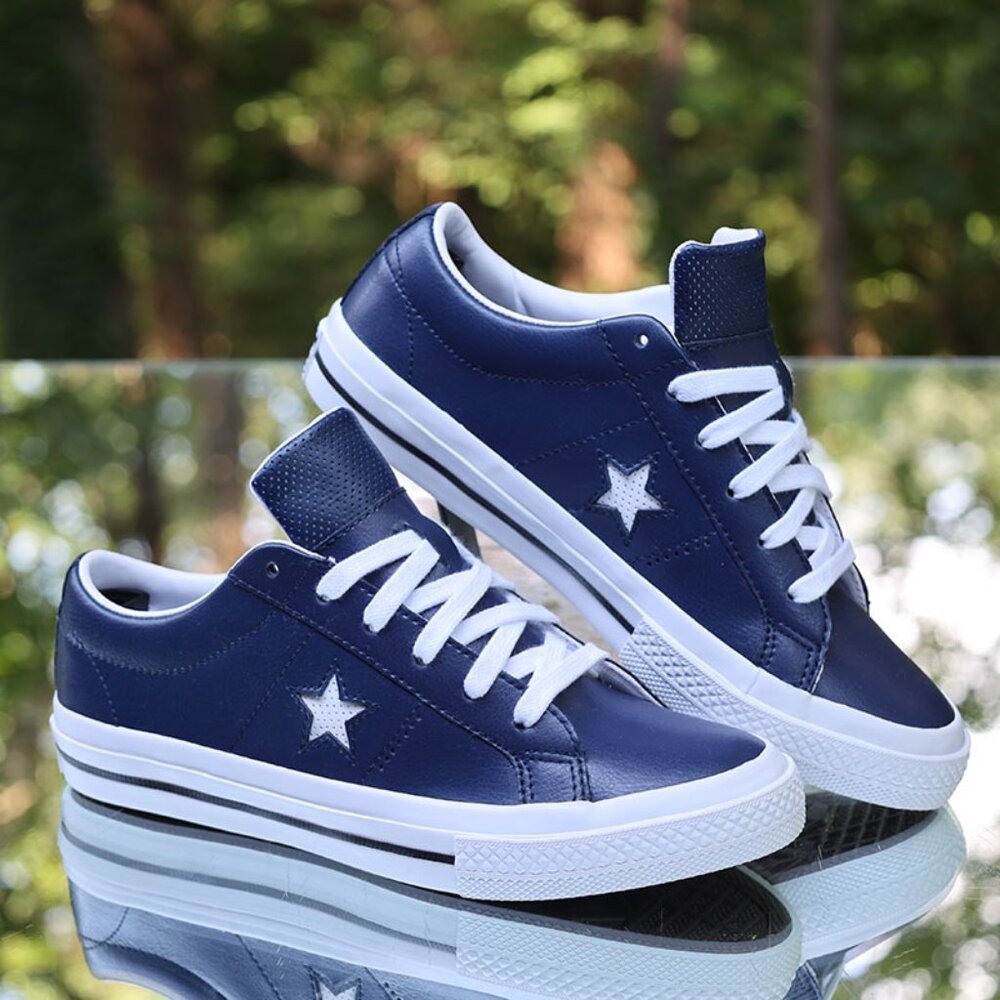 Converse One Star Perforated leather Blue